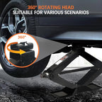 Scissor Car Lift Jack 2.5 Ton (5500Lbs) for Sedans, MPVs & SUVs, Compact Portable Cross Car Scissor Jack Kit 360 Degree Rotating Roadside Emergency Tool Tire Change with Ratchet Wrench Gloves (2.5T)