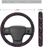 Neon Popular Guns Steering Wheel Covers Anti-Slip Elasticity Car Accessories Steering Wheel Protector Universal 15 Inch for Cars SUV Vehicle Truck