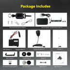 MB1 CB Radio kit, with Retractable Microphone Holder, Magnetic Antenna, External Speakers, Cigarette Lighter Plug, Long Range CB Radio for Truck