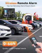 Upgraded 115dB Car Alarm System, Anti-Theft Vibration Sensor Alarm with Ultra-Bright Red Warning Light, Wireless Remote Anti Theft Vehicle Device, for Car, RV, SUV, Truck.