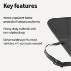 Dog Car Seat Cover for Pets, 100% Water Repellent, 600D Heavy Duty, Black, Universal Fit with Non-Slip Backing