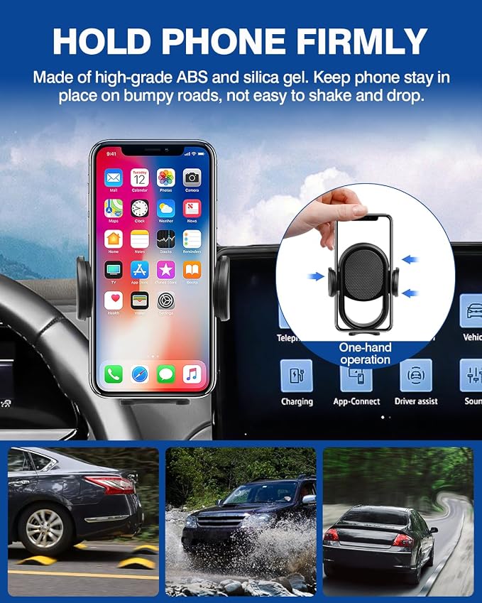 Car Phone Holder for 2020-2024 Volkswagen ID.4 VW ID4 Accessories Phone Mount with Dash Organizer 12-Inch Screen Cell Phone Stand Hands-Free 360 Degree Rotation(Not for 12.9-inch Screen)