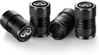 Tire Valve Stem Caps, Compatible with Infiniti Series Stem Cap Universal Car Air Cover Car Accessories for Cars, SUV, Truck, Motorcycles 4pcs （Black）
