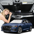 Windshield Sunshade for Audi A6 2019-2025 2026 Sun Shade Windshield Upgrade 4 Layers Blocks UV Rays Custom Fit A6 Car Window Shade Front Windshield Keep Cool Foldable Car Accessories
