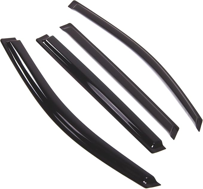 WD2-788 Dark Smoke 4 Pcs Set Window Visor (Outside Mount) Deflector Rain Guard Compatible with 2015-2016 Chevrolet Escalade