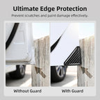 2 PCS Car Door Corner Edge Guards, PVC Thickened Anti-collision Protector, Carbon Fiber Sporty Right-angle Decorative Sticker, Self-adhesive Exterior Accessory for Cars SUVs Trucks (Black)