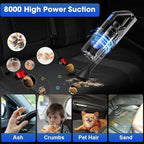 Car Cleaning Kit, Car Interior Detailing Kit with High Power Handheld Vacuum Cordless Rechargeable, Detailing Brush Set, Windshield Cleaner, Complete Auto Accessories for Men, Women Gift