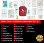 Survival First Aid Kit for Home/Business, Camping Survival Kits | Mini Travel First Aid Kit | Camping Equipment | Small Kits for Car | Outdoor Emergency Survivals Pack - 200pcs