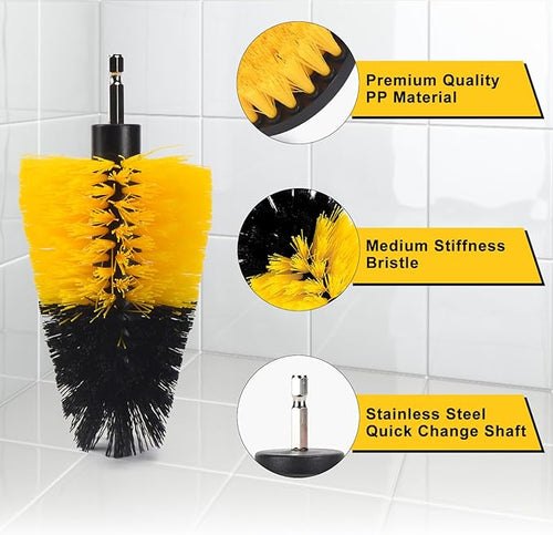 18 Pack Drill Brush Attachment Set, Power Cleaning Scrub Brushes for Drill, Extend Long Attachment, All Purpose for Car Detailing, Bathroom, Carpet, Tile Grout, Sinks, Corners