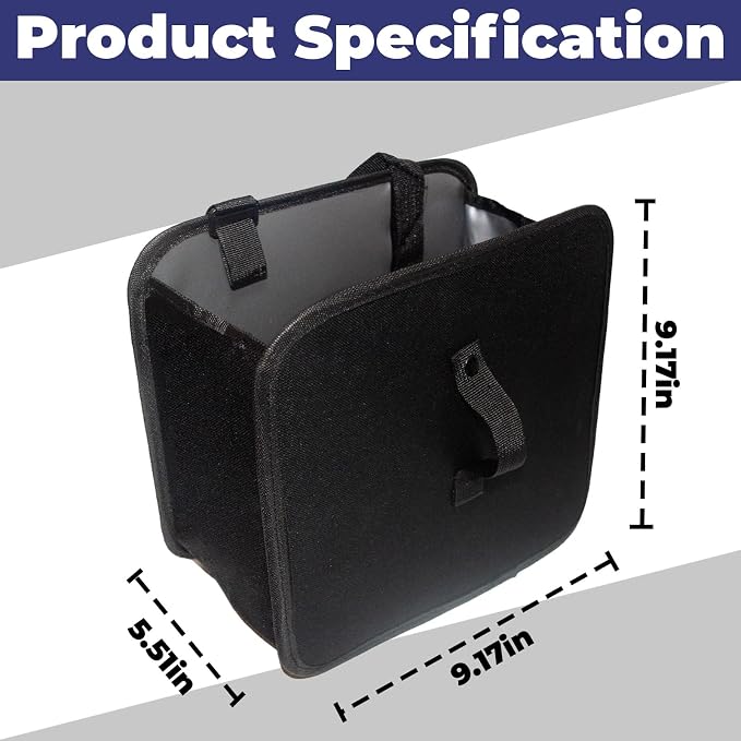 Car Trash Can, 2 Gallons Foldable Leakproof Car Garbage Can, Collapsible Hanging Car Trash Bin for Car Seat, Garbage Bags, Car Interior Accessories