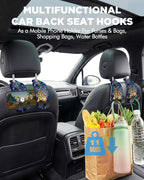 Purse Holder for Car, 2 Pack Heavy Duty Purse Hanger for Car, PU Leather Car Seat Hooks for Purses and Bags, Cute Butterfly Headrest Organizer for Handbags & Backpacks