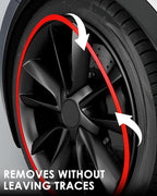 Automotive Alloy Wheel Rim Protector - Covering The Entire Rim of The Wheel hub - Strips for Curb Rash Prevention - Set of 4 Rim Protector Easy to Install(21'',Red)