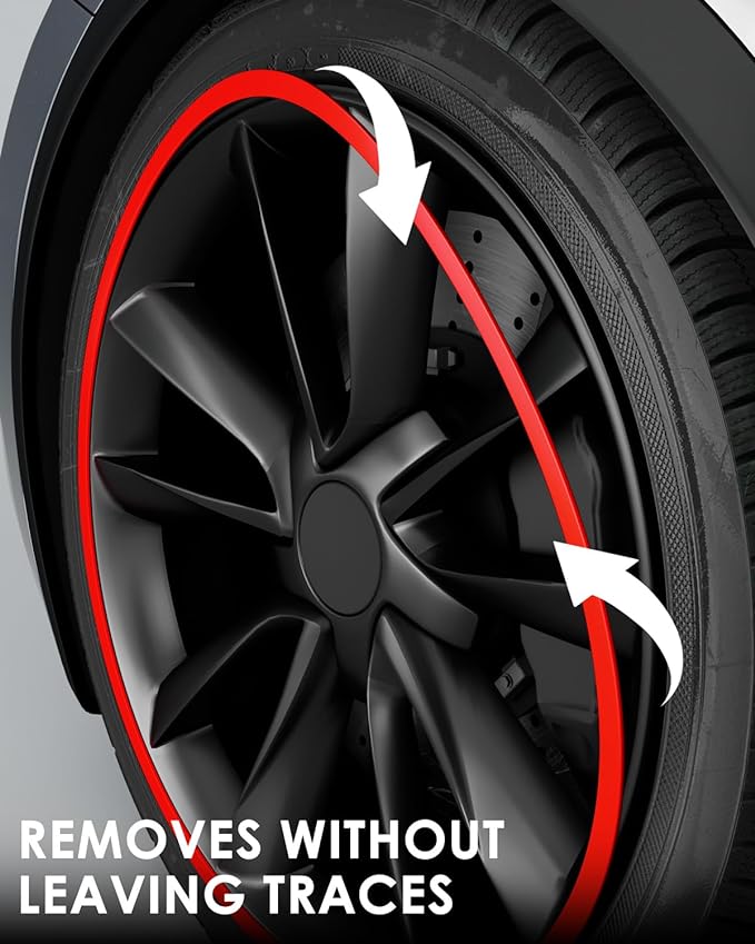 Automotive Alloy Wheel Protector - Entire Rim Cover - Curb Rash Prevention - Set of 4 Easy to Install (20'', White)