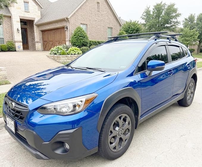 2018-2023 Tape-On Side Window Deflector Visors for Subaru Crosstrek & for Subaru Impreza Hatchback 2017-2023 Smoke Tinted Rain Guards