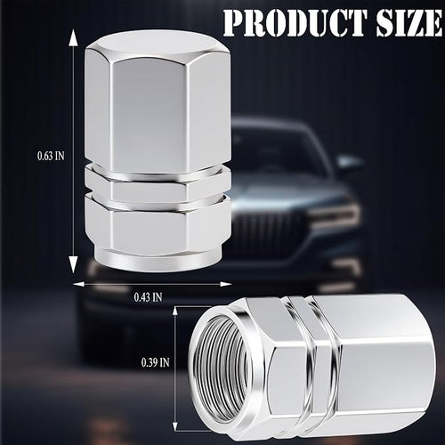 12PCS Tire Valve Stem Caps, with Rubber O-Ring, Corrosion Resistant Leak-Proof, Aluminum Alloy Universal Wheel Valve Covers for Cars, SUV, Trucks, Bikes, Motorcycles, Bicycles(Silver)