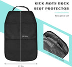 2 PCS Kick Mat Back Seat Protector, Waterproof Auto Seat Back Cover Protector with 2 Mesh Pockets, Anti-Mud Backseat Protective Cover Large Kick Mats for Car Truck SUV