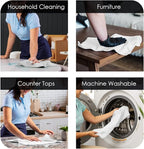 Microfiber Cleaning Cloths (Value Pack of 48) - Size 16 x 16 Inches, Highly Absorbent Cleaning Rags, Lint Free, Reusable and Washable, Microfiber Towels for Cars