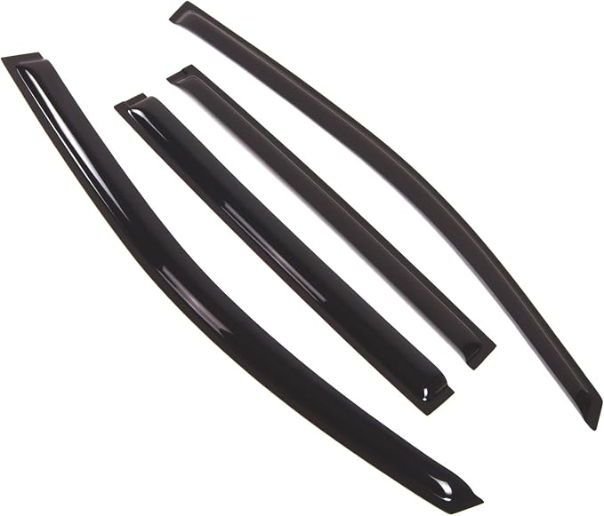 WD2-336 Dark Smoke 4 Pcs Set Window Visor (Outside Mount) Deflector Rain Guard Compatible with 2004-2016 Nissan Armada