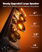 35 Inch 8 Speaker UTV Sound Bar, Bluetooth Golf Cart Speakers [Color Changing RGB & Strobe Light] IP66 Waterproof ATV Speaker System, SXS SoundBar Compatible with Polaris RZR CFmoto Can-Am