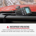 Cobra 75 All Road CB Radio Wireless Microphone with Bluetooth Connectivity - AM/FM, Waterproof, Pack of 1
