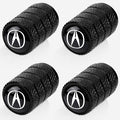 4pcs Tire Valve Stem Caps, Compatible with Acura NSX RDX CDX RLX TLX TLX-L ILX RLX Series Stem Cap Universal Car Air Cover Car Accessories for Cars, SUV, Truck, Motorcycles (Black)