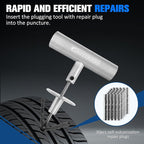 Tire Repair Kit, 44 Pcs Professional Heavy Duty Universal Emergency Flat Tire Repair Kit to Fix Punctures, for car Motorcycle, Truck, Golf Cart, ATV, Tractor, ARB, RV, SUV, Trailer etc.