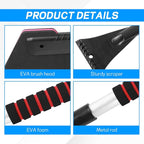 2-in-1 Snow Brush & Ice Scraper, 32"–40" Extendable Ice Scrapers for Car Windshield Window, EVA & ABS Detachable Snow Removal Tool with Foam Grip for Cars Trucks SUVs, Winter Car Accessories