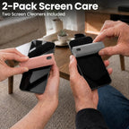Car Screen Cleaner Spray and Wipe -2-in-1 iPhone Cleaner, iPad Screen Cleaner & Phone Screen Cleaner - Touchscreen Mist Cleaner for Laptop, Computer, MacBook and More - 2 Pack (Grey & Rose Gold)