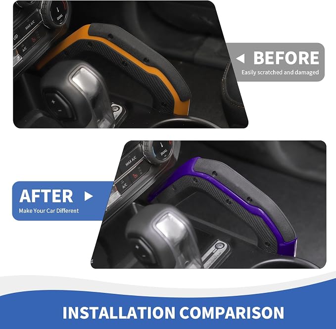 Center Console Dash Grab Handle Cover Trim Compatible with 2021-2024 Ford Bronco Purple Interior Accessories (Not for Bronco Sport)