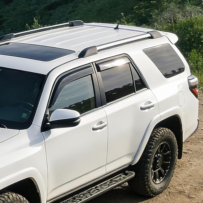 Window Visors for Toyota 4Runner 2003 2004 2005 2006 2007 2008 2009, Tape-On Rain Guards Outside Mount Vent Visors Window Deflectors Smoke Tint, 4PCS