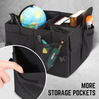 Trunk Organizer for Car, 60L Large Capacity Foldable Trunk Organizer, Multi Compartment Car Trunk Organizer for Women Men, Black, TOOLS-00419