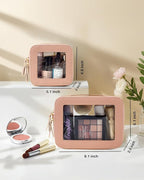 Travel Clear Makeup Bag Set, TSA Approved Cosmetic Bag Case with Zipper Portable Makeup Pouch Toiletry Bag Traveling Cosmetic Organizer Storage Bag Car Organizer Car Essentials
