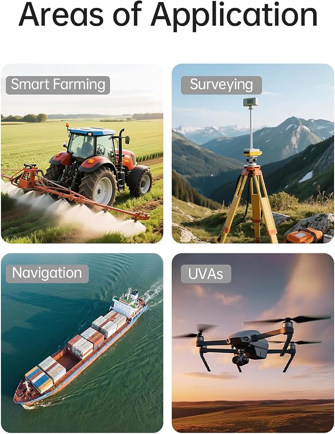 MJ GPS RTK Module, Centimeter-Level high-Precision Tracker, All-Constellation(GPS/BDS/GLONASS/Galileo/QZSS) GNSS Receiver, Real-time Positioning of Vehicles and GPS surveys (MJRTK-UM980)