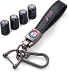 for TX Rangers Baseball Fans Car Keychain with Tire Valve Caps, Car Keyring and Valve Stem Caps Compatible with Key Fob Holder, Delicate Gifts for Men Women, Rangers