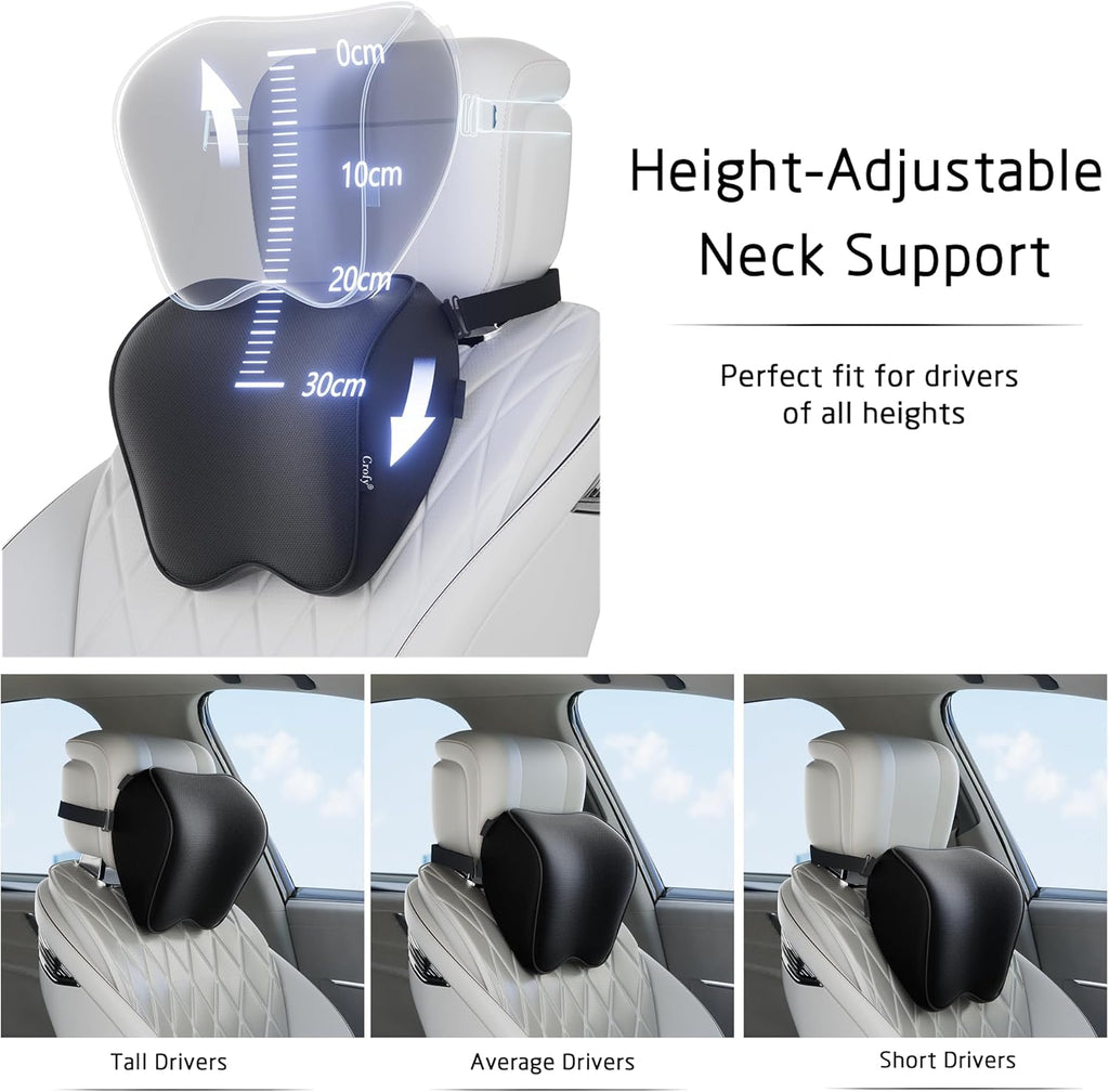 Car Neck Pillow (2-Pack) — Memory Foam Headrest Cushions