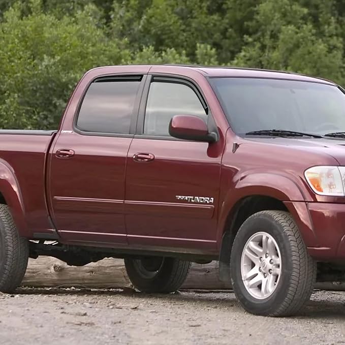 Window Rain Guards Visors for 2004 2005 2006 Toyota Tundra Crew Cab, Out-Channel Window Vent Wind Shades Shield Deflectors for 04 05 06 Tundra Double Cab