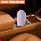 Car Trash Can with Flip Lid, Mini Portable Silicone Auto Cup Holder Garbage Bin, Leakproof Vehicle Trash Storage, Universal Car Accessories for SUV Truck Van Home Office(Purple)