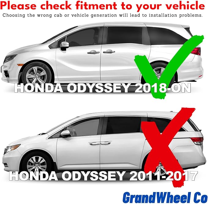 GrandWheel Window Deflectors Smoke Tinted in-Channel Side Window Vent Visor Deflectors Rain Guards Compatible with Odyssey 2018-2026 - 4pcs. GW0851