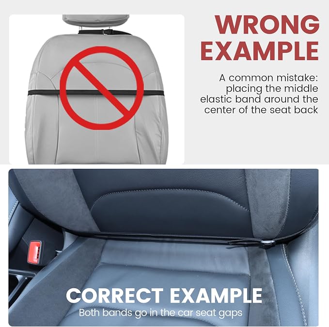 Car Seat Organizers Waterproof Backseat Protector with Storage Pocket Large Leather Kick Mats for Kids Pets Automobile SUV Truck (Black, Large Pocket)