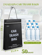 Disposable Car Garbage Bags, Hanging Car Trash Bags, 50 Count | Car Trash Bags, Hanging Design, Leakproof & Odor Resistant, Disposable Cleanup Bags, Fits Cars, Trucks & SUVs