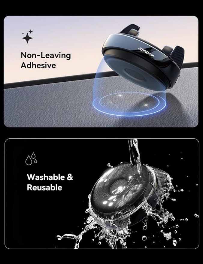 Car Phone Holder Mount, 360° Adjustable & Avoid Sun Glare Phone Holder for Car, Slip Free Spring Snap Design Dashboard Phone Stand, Compatible with Smartphones, GPS Devices