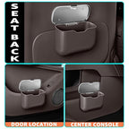 Car Trash Can, Waterproof Multi‑Functional Auto Trash Bin for Door/Console/Seat Back, Universal Vehicle Garbage Can for Car/Truck/SUV Drivers (Brown)