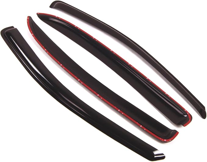 WD2-063 Dark Smoke 4 Pcs Set Window Visor (Outside Mount) Deflector Rain Guard Compatible with 2005-2010 Chevrolet Cobalt