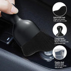 Car Detailing Brush, Curved Soft Bristles Auto Removal Dust Collectors, Universal Vehicle Dashboard, Air Conditioner Vents etc Interior Cleaning Tool Accessories (Black)