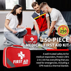 Survival First Aid Kit for Home/Business, Camping Survival Kits | Mini Travel First Aid Kit | Camping Equipment | Small Kits for Car | Outdoor Emergency Survivals Pack - 250pcs