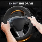 Car Steering Wheel Cover Winter, Microfiber Suede Steering Wheel Covers with Anti-Slip Lining, Breathable Elastic Car Steering Wheel Protector Soft, Universal Standard Size 14-15 inch