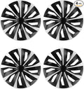 Hubcaps,16 inch hubcaps Set of 4, Wheel Rim Cover ABS Material, Snap On Car Truck SUV Replacement, for Toyota Camry Nissan Mazda etc, Black & Silver