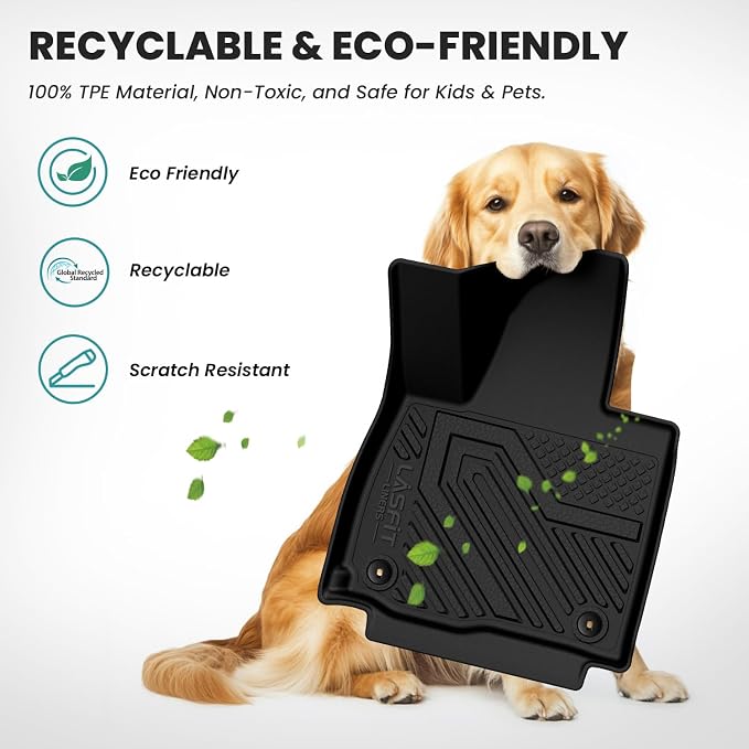 Floor Mats for Kia Telluride 2027 (Only Fit Gas, Not Fit Hybrid), All Weather TPE Custom Fit Floor Liners 1st & 2nd & 3rd Row Car Mats Accessories, Black