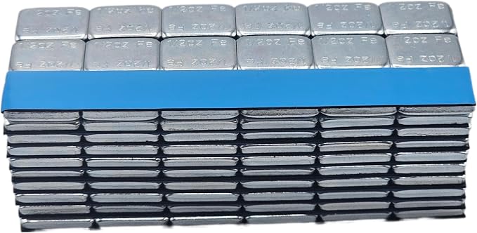 2160 Pcs, 0.50 oz 1/2 oz, Zinc Adhesive Stick On Wheel Weights, Blue Adhesive Easy Peel Tape (0.50 Oz, Zinc, 12 Boxes, 2160 Pcs) Wheel Weights Stick On Wheels
