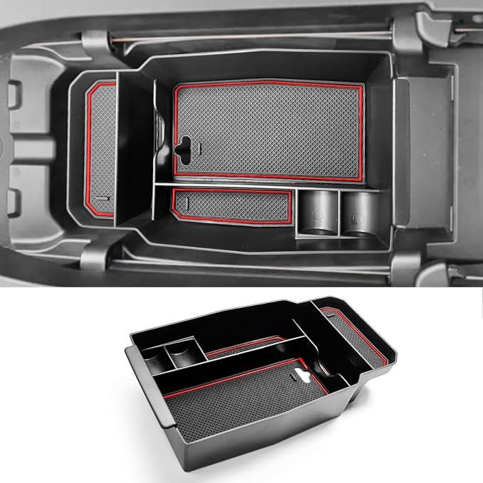 for 2023 2024 2025 2026 Mazda CX50 Center Console Organizer Tray | for 2023-2026 Mazda CX-50 Armrest Tray CX50 Central Consola Organizer Storage Box 2025 2026 Mazda CX50 Accessory (Red)